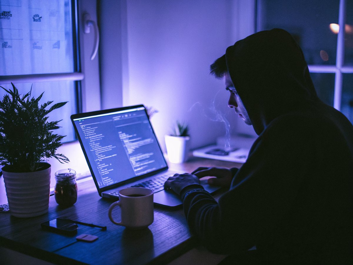 Вечерняя учёба за ноутбуком после работы